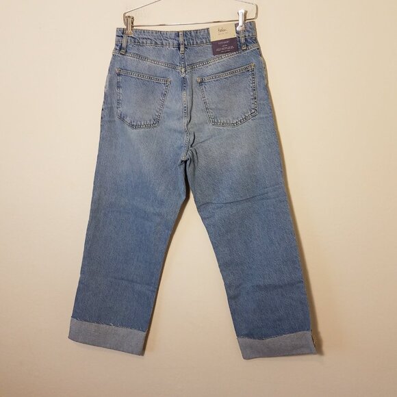 Boden Jeans Womens US 8 EU 12 Blue Relaxed Straight Turn Up Ankle Skimming R0189 - Picture 7 of 10
